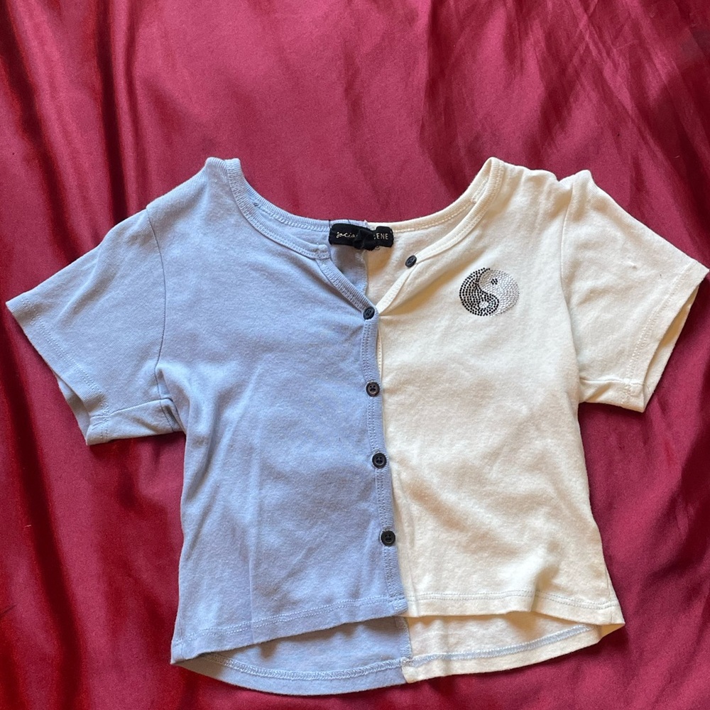 Yin Yang social scene small crop top